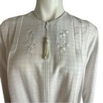 Miss Elaine Vintage Pink and White Cotton Zip Front Embroidered Kaftan Size M Photo 7