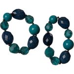 Blue and Teal Beaded Stretchy Fashion Statement Bracelets Photo 0