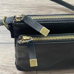 Margot Black Pebbled Leather Crossbody Bag OS Double Zipper Closure Adjustable Photo 15