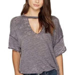Free People We The Free  Distressed V Neck Jordan Burnout Tunic Top Women's L Photo 0