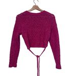 ZARA Open Back Knit Sweater Cropped Tie Detail Pink L Blogger favorite Photo 2