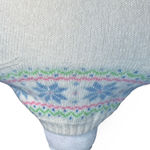 Vintage The Eagle’s Eye Fair Isle Shetland Wool Henley Sweater Pastel Pink Cozy White Size M Photo 6