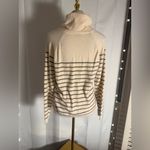 Daniel Cremieux Cremieux Cream Brown Stripe Turtleneck Knit Sweater Medium Photo 1