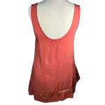 Mudd 100%‎ Rayon Casual Tank with Lace Bottom Small Orange Photo 2