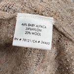 Eileen Fisher  Cardigan Sweater Taupe Draped Hem Baby Alpaca Wool Blend Small Photo 3