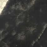 Black Faux Fur Infinity Neck Wrap Scarf Embossed Heart Pattern Photo 1