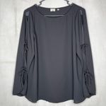Aritzia Wilfred Pozzi Black Open Tie Sleeve Blouse Photo 4