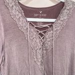 American Eagle  Lavender Ombre Soft & Sexy Floral Lace V neck tee Photo 2