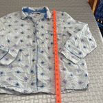 Victoria's Secret VICTORIA’S SECRET light blue patterned button down sleep shirt size medium Photo 3