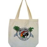 Cancun Vintage Canvas Print Tote Bag Parrot Palm Trees Inside Pocket 100% Cotton Photo 0