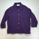 Susan Bristol Casuals 2 piece button up sweatshirt & pants Womens XL purple Photo 1