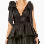 Mac Duggal  Black Bow Shoulder Dress Homecoming/Cocktail Photo 3