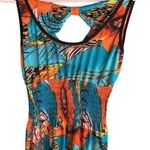 Boutique  Brand Tropical Dress W/ V-Neck, elasticized waist, asymmetric hemline Photo 5