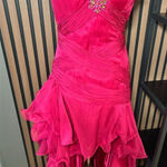 David's Bridal David’s bridal size 1/2 fusia dress y2k long train prom or homecoming Photo 0