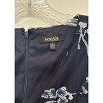 Kensie  Navy Blue Embroidered Mesh Dress Sheer Overlay Floral Midi - Size 8 Photo 3
