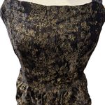 Victoria Dunn Tiered Maxi Dress Tie Shoulders Gatsby Black Velvet NWT XS Photo 1