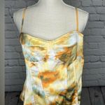 Pretty Little Thing  orange tye dye structure corset top size 16 Photo 3