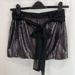 Faith Connexion Black Sequined Mini Skirt With Scalloped‎ Hem NWOT Photo 0