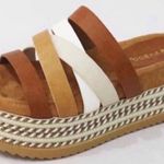 Multi Color Flatform Slide Sandals Brown Size 10 Photo 0