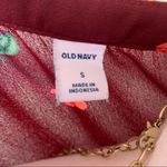 Old Navy  Floral Maroon Burgundy Semi Sheer Blouse Small S Photo 7