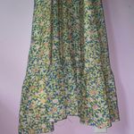 Camela of California S Maxi Dress 70s Ball Gown Blue Ditsy Floral Ruffle Boho Photo 7