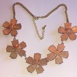 Floral Pink Melon Color Boho Retro Statement Necklace Photo 7