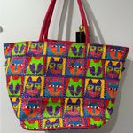 Vintage Laurel‎ Burch Colorful Cat Purse Tote Photo 12