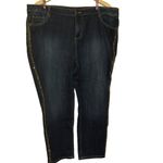 Catherine’s Straight Leg Jeans Rhinestone Tuxedo Stripe Dark Wash Denim 20WP Blue Size undefined Photo 1