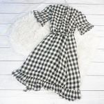 Anthropologie  Isabella Sinclair Gingham Flutter Wrap Ruffle Hem Dress Size Small Photo 6