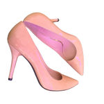 Stuart Weitzman Nude Patent Leather Pointed Toe Pumps Women Size 8 High Heels Photo 6