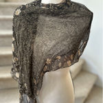 Laura Ashley Vintage 90s  Brown Floral Paisley Silk Scarf Photo 0