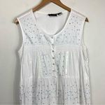 Flair Brand White Tiered Sequin Corset Lace Up Dress Size L Photo 0