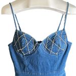 Haute Monde denim jumpsuit with rhinestone bodice Photo 6