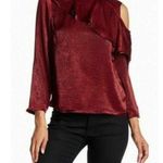 Harlowe $ Graham Harlowe & Graham Ruffled Cutout Red Blouse Photo 0
