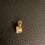 Minimalist Dainty Gold Tone Solitaire Pendant Clear Stone Unbranded Photo 3