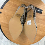 EXPRESS  Snake Reptile Print Heeled Mules Shoes Ivory Gold 7 New Pointed‎ Toe Photo 6