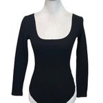 ALLSAINTS Jamie Long Sleeve Bodysuit Black Top Stretch Minimalist Womens Size 4 Photo 0