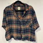 Aerie  plaid holiday short sleeve pajama top Photo 0