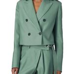 Helmut Lang Cropped Mint Green Blazer Jacket size 0 Photo 9