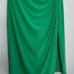 Ralph Lauren Lauren  Green Cap Sleeve Ruched V Neck Dress Size 10 Photo 8