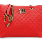 Badgley Mischka  Red Quilted Gold Chain Strap Bag Photo 0