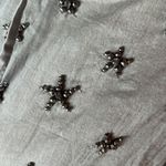 Johnny Was  Pete & Greta 100% Cotton Gray Bead Crystal Button Down Top Size S Photo 4