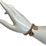 Made in Italy rose gold toned charm bracelet mother Mary and religious charms Pink Photo 0