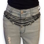 White House | Black Market WHBM Multi Strand Gunmetal And Black Layered Chain Belt/Necklace Photo 0