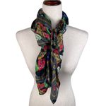 Perry Ellis Vintage  Silk Square Scarf Colorful License Plate Novelty Print 31” Photo 7