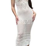 Revolve Beach Riot by Coastal Vacation Crochet Knit Heart Cut Out Midi Dress XS Photo 0