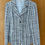 Trixi Schober Tweed Blazer Jacket Women's Size 12 Black White Multi Photo 0