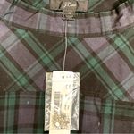 J.Crew NWT Jeweled Funnel Neck Top Blackwatch Tartan Plaid Blouse Holiday Photo 5