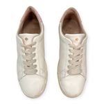 Kate Spade | Size 5.5 | Angelise White + Pink Leather Spade Logo Sneakers Shoes Photo 4