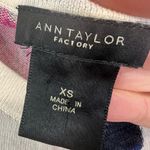 Ann Taylor Factory Floral Cardigan XS 100% Cotton Button Front Lightweight Knit White Photo 6